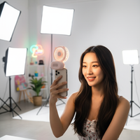 Mini Fan with Built-In LED Light – USB Rechargeable Selfie, Vlog & Desk Fan
