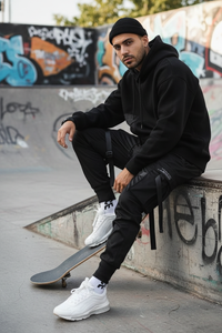 Men's Streetwear Harem Jogger Cargo Pants – Hip Hop Track Pants with Ribbon Detail & Cargo Pockets