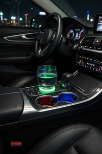 7-Color LED Car Cup Holder Coaster – USB & Solar RGB Ambient Light – Perfect Gift for Drivers