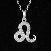 Leo Zodiac Moissanite Necklace – Sparkling Sterling Silver Pendant for Bold Souls