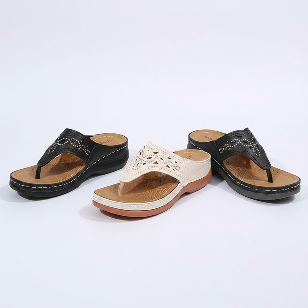 Women's Clip Toe Wedge Flip Flop Sandals – 3 Colors