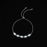 Glow-in-the-Dark Silver Leaf Copper Bracelet – Luminous Minimalist Jewelry for Women & Men