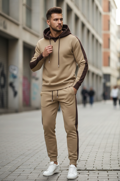 Men's Patchwork Hoodie & Jogger Set - Bold Streetwear Two-Piece Outfit | Christian Streetwear