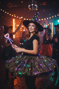 Glowing Princess Tutu Skirt with LED Lights – Magical Halloween Costume for Girls & Women