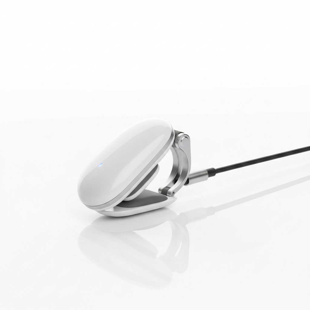 Mini bone conduction bluetooth speaker product shot on white background
