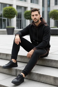 Men's Patchwork Hoodie & Jogger Set - Bold Streetwear Two-Piece Outfit | Christian Streetwear