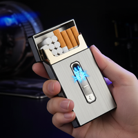 Rechargeable Metal Cigarette Case with Built-In Lighter – USB EDC Case