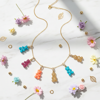Y2K Gummy Bear Love Necklace – Colorful Bear Pendant Jewelry for Women