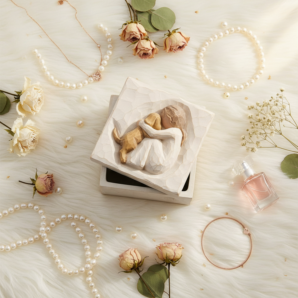 Conch Girl Resin Jewelry Box Ornament – Unique Handmade Gift & Home Decor