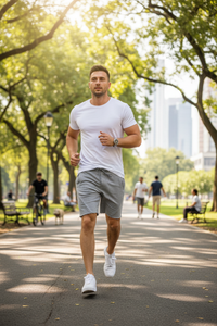 Men's Grey Gym Shorts – Breathable Cotton Athletic Training Shorts for Workouts & Casual Wear