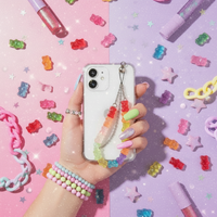 Y2K Gummy Bear Chain Phone Case – TPU iPhone Cover with Wearable Bracelet