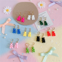 Y2K Candy Bear Earrings – Kawaii Resin Bear Jewelry