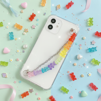Y2K Gummy Bear Chain Phone Case – TPU iPhone Cover with Wearable Bracelet
