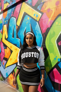 Women's Baseball Sweater & Skirt Set – Casual Street Style 2-Piece Outfit