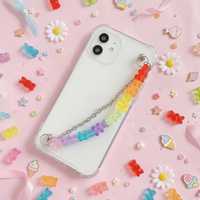 Y2K Gummy Bear Chain Phone Case – TPU iPhone Cover with Wearable Bracelet