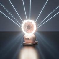 Mini Fan with Built-In LED Light – USB Rechargeable Selfie, Vlog & Desk Fan
