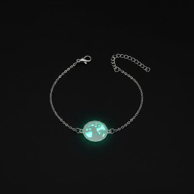 Radiant Mushroom Bracelet – Glow-in-the-Dark Boho Jewelry for Nature Lovers