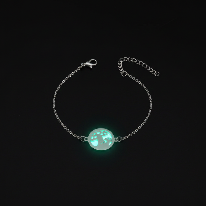 Radiant Mushroom Bracelet – Glow-in-the-Dark Boho Jewelry for Nature Lovers