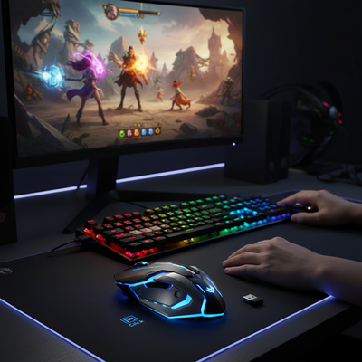 Silent Wireless Gaming Mouse – 6 Buttons | 1600 DPI | Bluetooth & 2.4G | Ergonomic Design