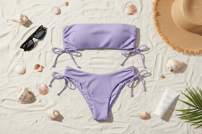 Elegant Solid Color Tube Bikini Set - Modest & Stylish Swimwear