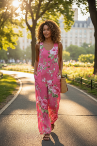 Women's Sleeveless Loose Pocketed Jumpsuit – Effortless Summer Comfort with Pockets