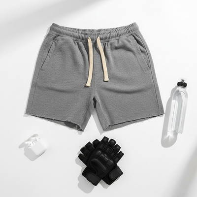 Men's Grey Gym Shorts – Breathable Cotton Athletic Training Shorts for Workouts & Casual Wear