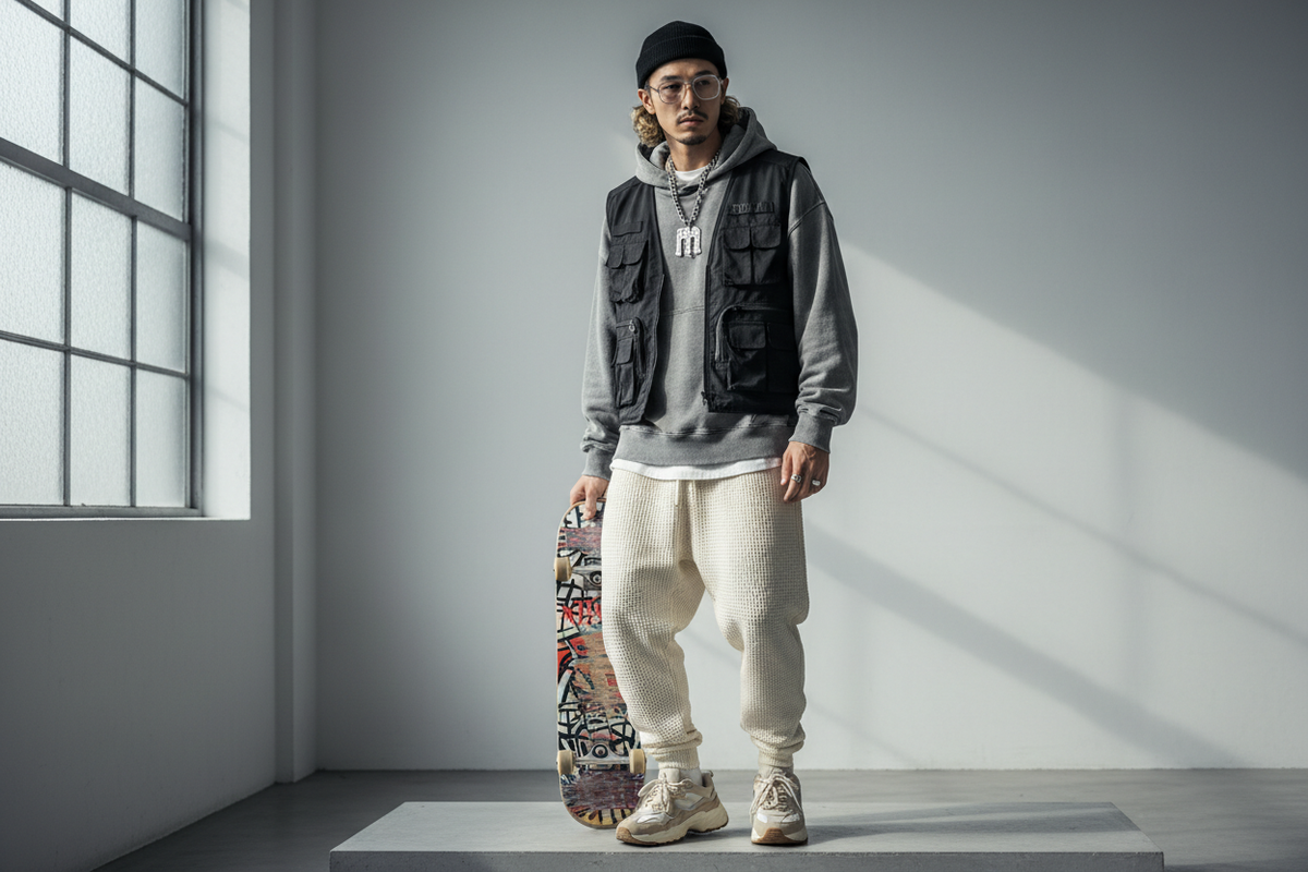 Men's Waffle Jogger Track Pants – Hip Hop Streetwear Harajuku Trousers | Comfort & Style