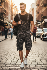 Men's Summer Camouflage Overalls – Loose Fit Five-Point Pants | Rugged & Comfortable