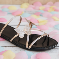 Butterfly Cross-Strap Sandals – Summer Casual Slides in 4 Metallic Colors