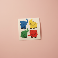 1980s Vintage Flocked Elephant Stickers - NOS Great Seven Fuzzy Sheet - Retro Collectible
