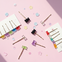 Y2K Gummy Bear Hair Clips – Acrylic Candy Color Bear Clips for Kids & Adults
