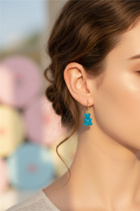 Y2K Candy Bear Earrings – Kawaii Resin Bear Jewelry