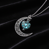 Glow-in-the-Dark Hollow Pendant Necklace - Luminous Geometric Clavicle Chain for Women & Girls - Lightweight & Hypoallergenic