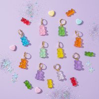 Glossy Gummy Bear Earrings – Lightweight Resin Kawaii Jewelry
