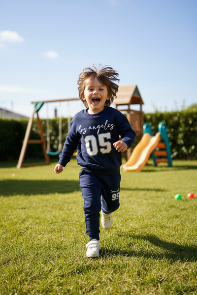 Adorable Kids' Casual 2-Piece Sweatshirt & Pants Set – Soft Cotton Unisex Outfit