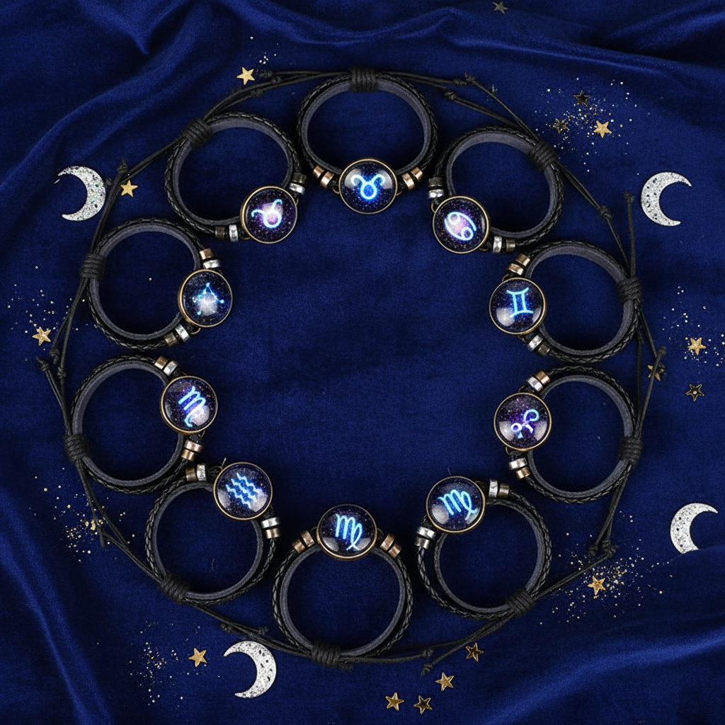 Zodiac Constellation Bracelet flat lay