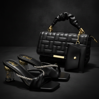 Elegant Women's Matching Crossbody Bag & Cross-Strap Heels Set - 6 Stylish Colors - Christian-Inspired Fashion Bundle