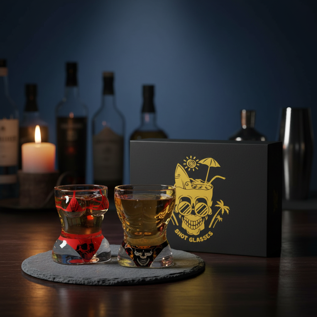 Skull Style Wine Glasses Gift Set lifestyle photo
