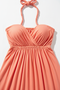 Chiffon Sundress – Halter Strapless Maxi Dress for Beach & Summer Elegance