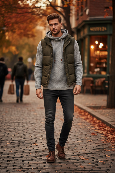Men's Premium Jacquard Hoodie Sweatshirt Jacket – Warm Zip-Up Casual Coat with Hood