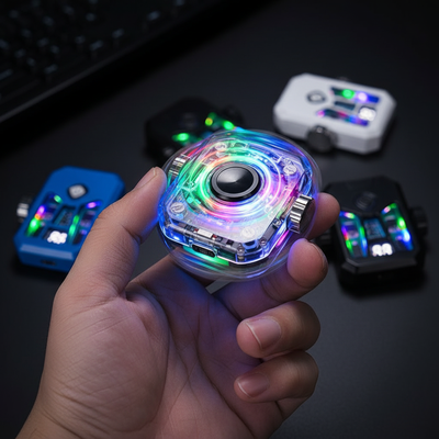 Fingertip Gyro Lighter – Dual-Charge LED EDC Lighter with Stress-Relief Spin & 9 Color Options