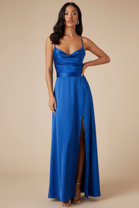 Elegant Backless Maxi Dress | High Waist V-Neck Split Gown for Women - 15 Colors