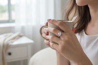 Custom Adjustable Initial Letter Ring – Personalized Jewelry for Women