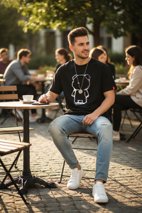 Men's Loose Fit Bear Anime Graphic T-Shirt – Comfortable Streetwear Tee