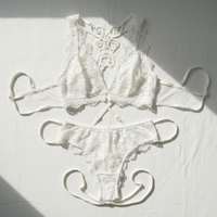 Summer Lace Backless Lingerie Set – Elegant & Sexy Polyester Intimate Wear for Women