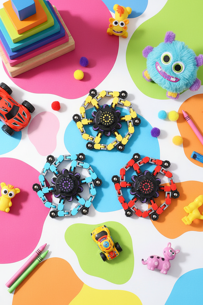 Deformable Fidget Spinner Chain Toy – Sensory Stress Relief & Focus Aid for Kids