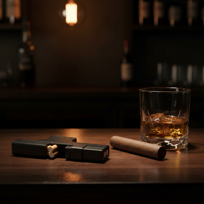 Toy Gun Lighter with Cigarette Holder – Novelty EDC Pistol Lighter, Refillable Butane