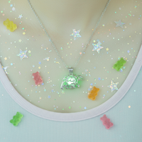 Y2K Kawaii Glow Bear Necklace – Luminous Polar Bear Pendant