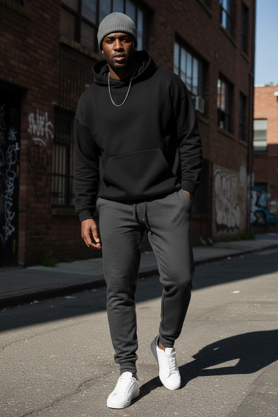 Men's Cozy Fleece Casual Pants – Drawstring Waist & Comfort Fit