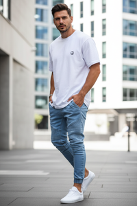 Men's Light Blue Skinny Jeans - Fashionable & Comfortable Fit